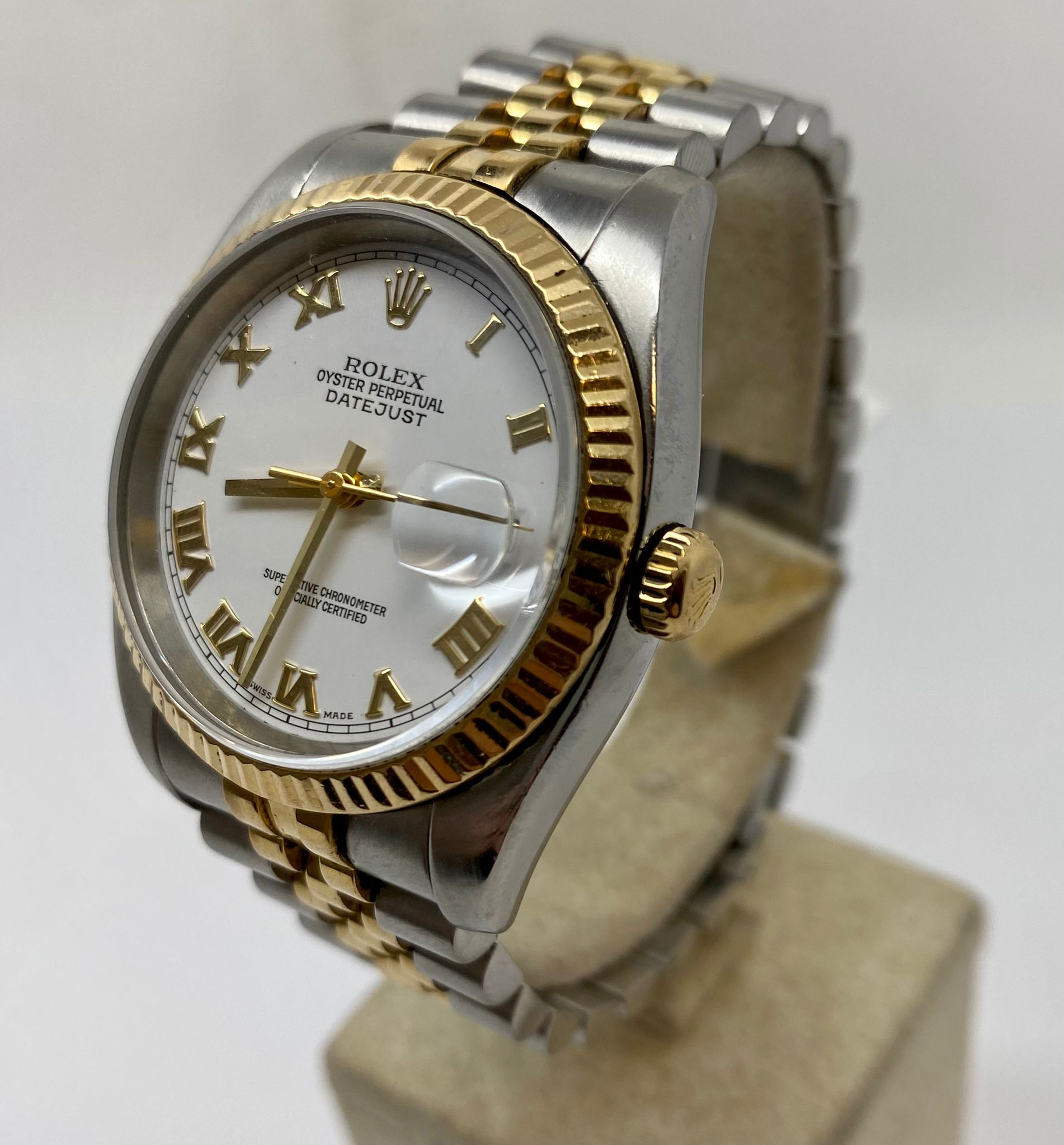 Buy Rolex Oyster Perpetual Datejust 36 White Dial Stainless Steel and 18K  Yellow Gold Jubilee Bracelet Automatic Men's Watch 116233WRJ - Datejust -  Rolex - Watches Online at desertcartKUWAIT